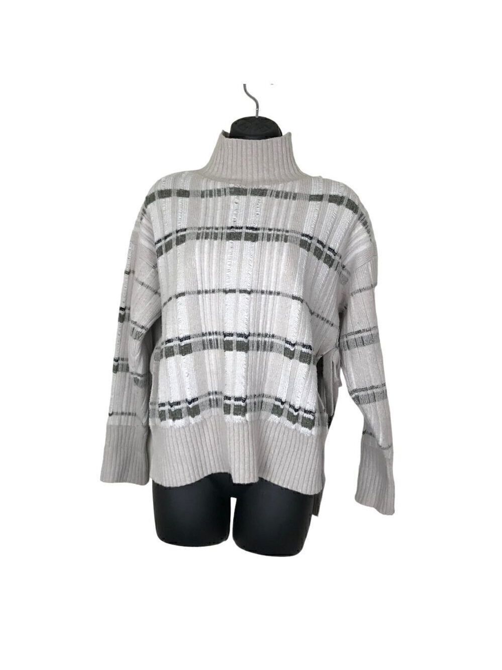 3.1Phillip Lim Oversized  Loose Turtle Neck Sweater High Low Hem Size XS